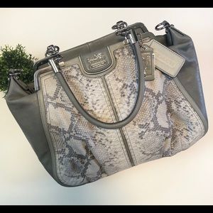 Coach Gray Embossed Python Bag
